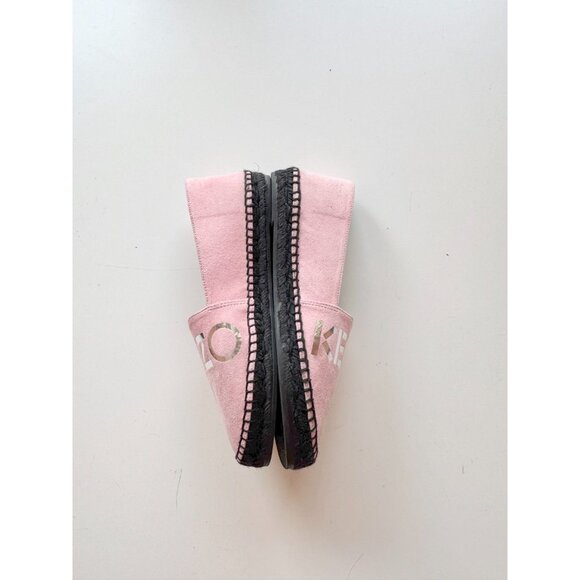 KENZO Paris Rose Clair Pink Suede Silver Logo Espadrille Flats, Size 36 - Picture 13 of 16